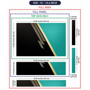 Teal Gold Minimal Split Laptop Skin - View 8