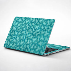 Teal Organic Blob Pattern Laptop Skin - View 1