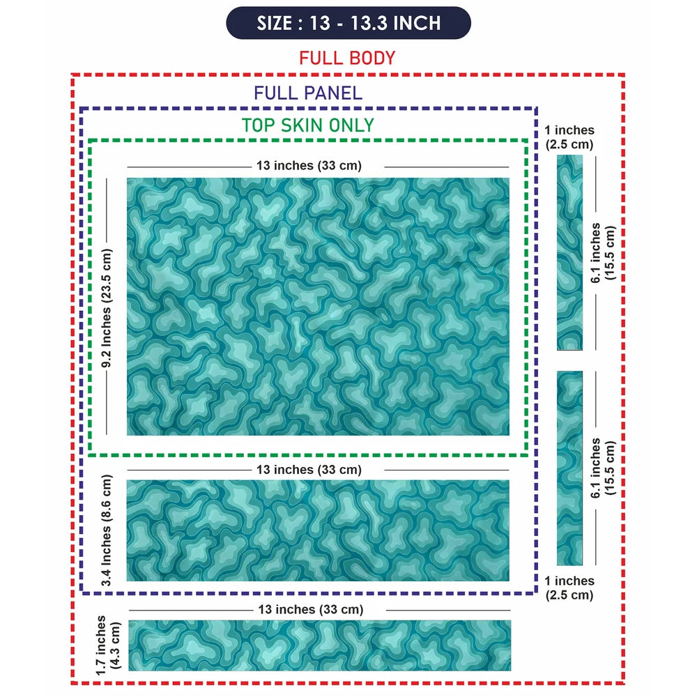 Teal Organic Blob Pattern Laptop Skin - View 6