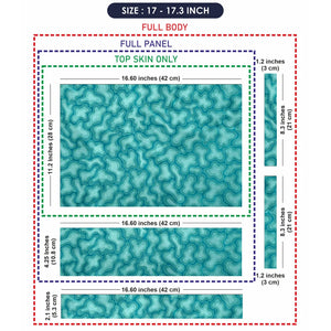Teal Organic Blob Pattern Laptop Skin - View 9