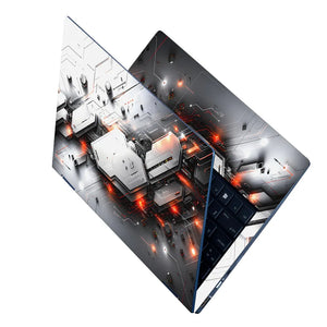 Tech Circuit Board Orange Laptop Skin - View 2