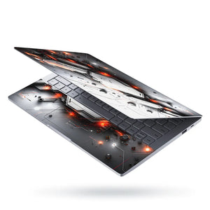 Tech Circuit Board Orange Laptop Skin - View 3