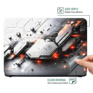Tech Circuit Board Orange Laptop Skin - View 4