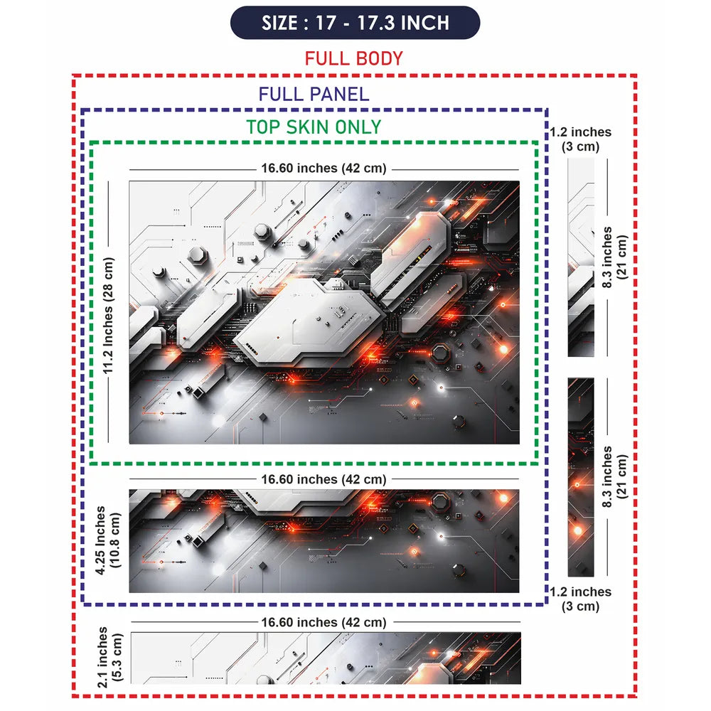 Tech Circuit Board Orange Laptop Skin - View 9