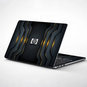 Tech HP Logo Dark Gold Laptop Skin - View 1