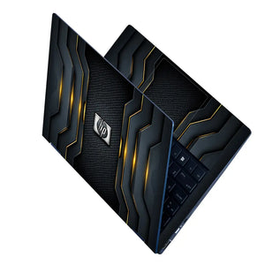 Tech HP Logo Dark Gold Laptop Skin - View 2