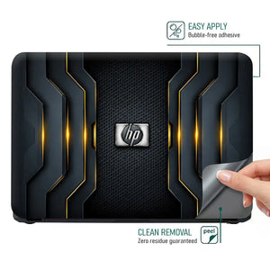 Tech HP Logo Dark Gold Laptop Skin - View 4