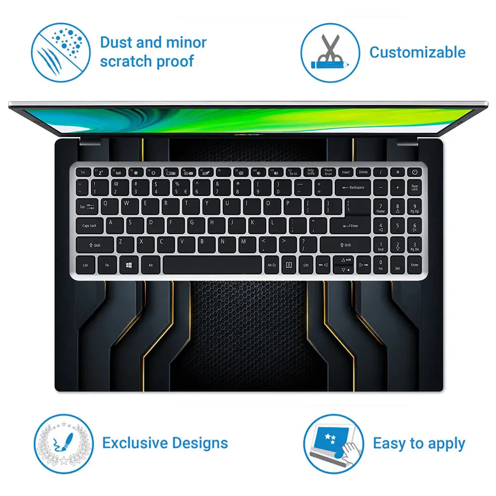 Tech HP Logo Dark Gold Laptop Skin - View 5