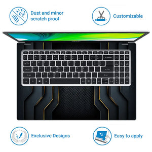 Tech HP Logo Dark Gold Laptop Skin - View 5