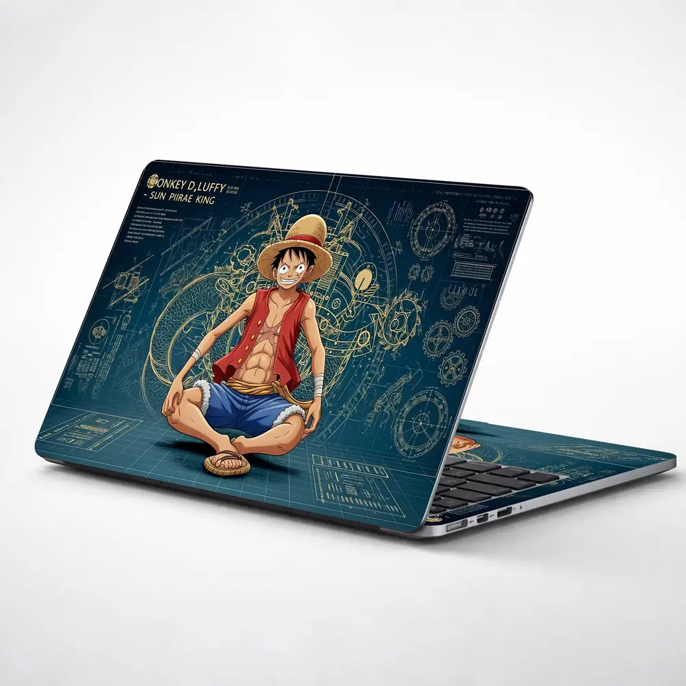 Tech-inspired Anime Pirate Character Laptop Skin - View 1