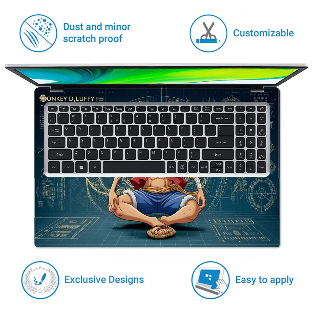 Tech-inspired Anime Pirate Character Laptop Skin - View 5