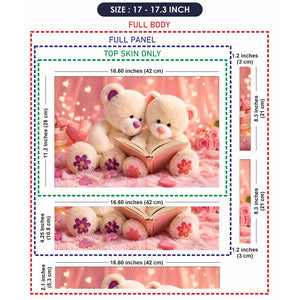 Teddy Bears Reading Book Pink Laptop Skin - View 9