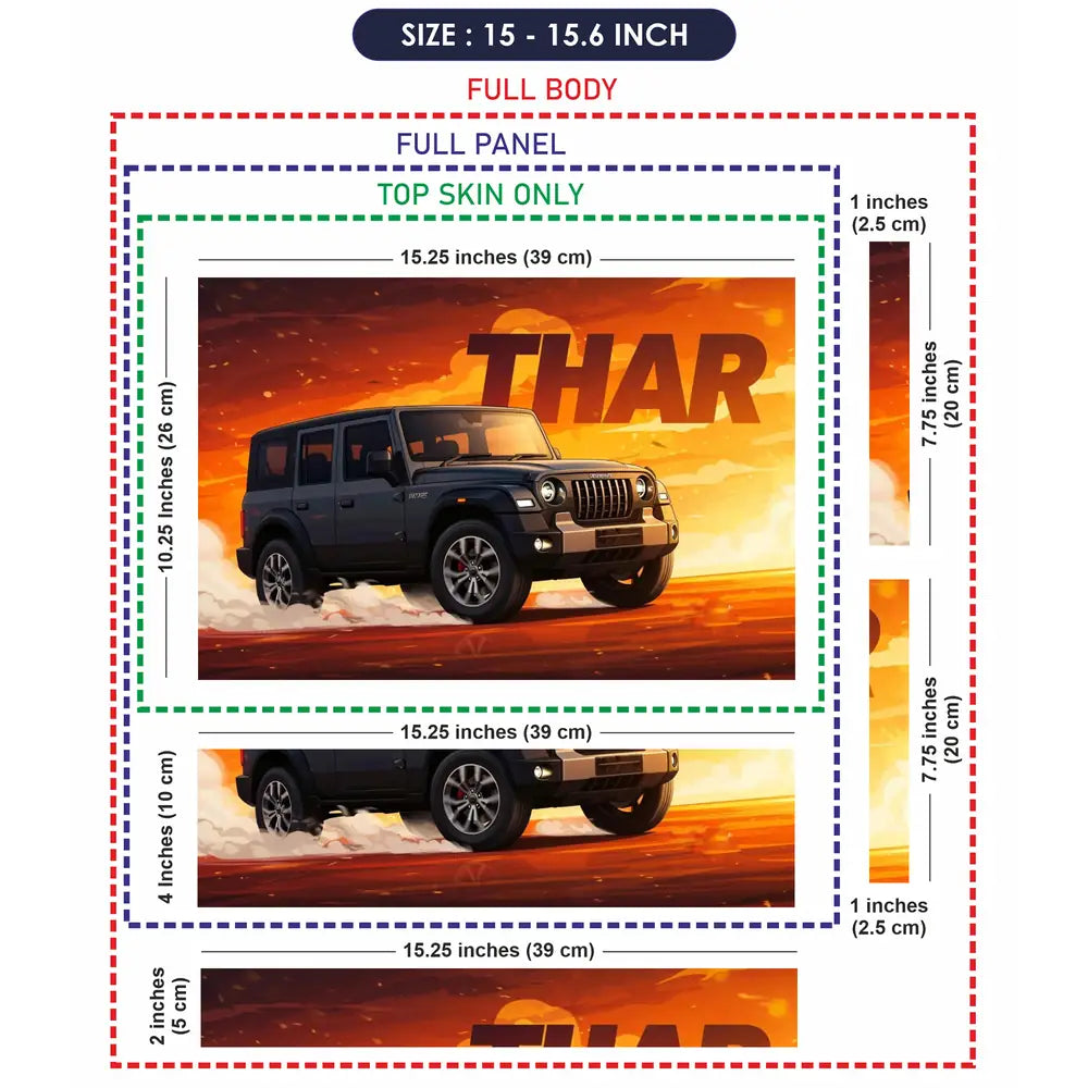 Thar Jeep Off-Road Laptop Skin - View 8