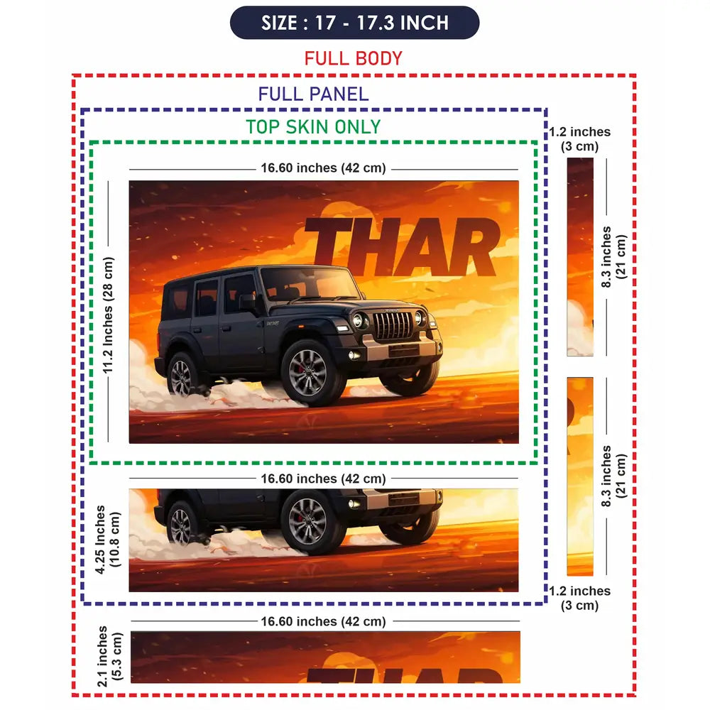 Thar Jeep Off-Road Laptop Skin - View 9
