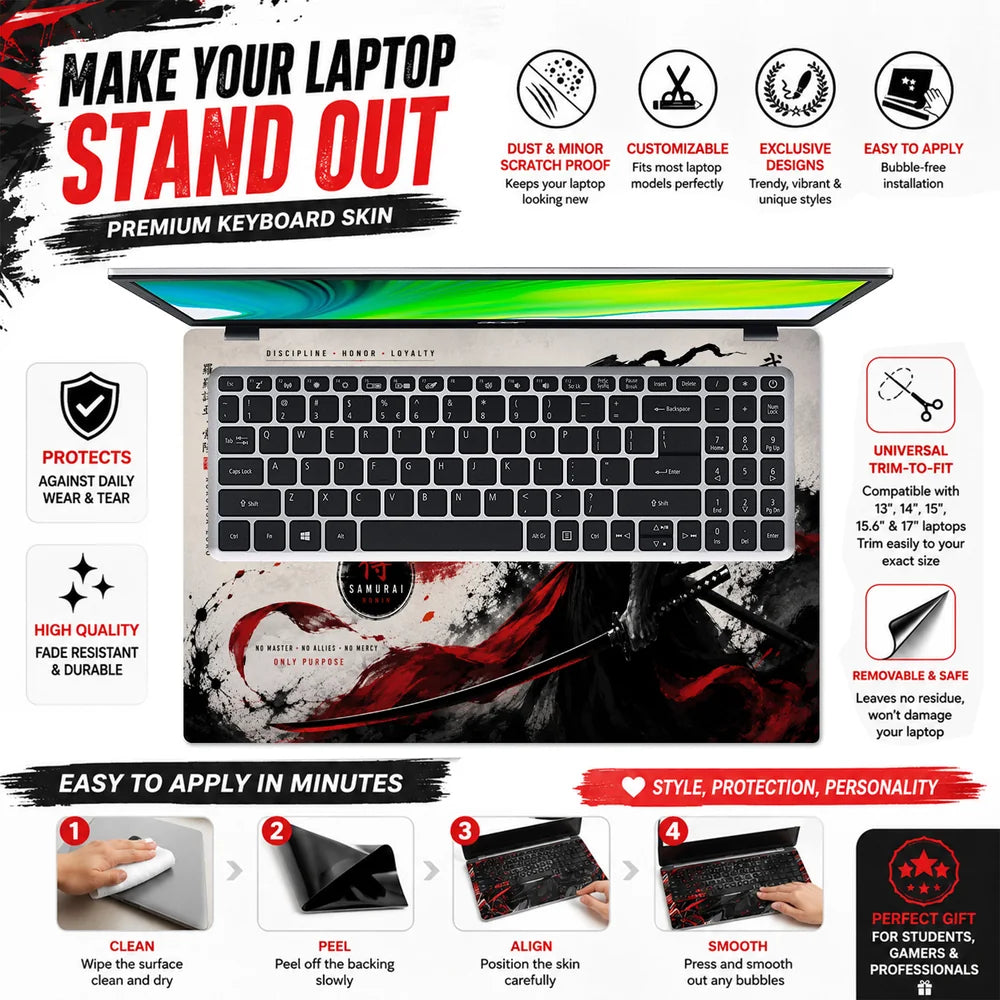 The Warrior Bushido Ronin Laptop Skin - View 5