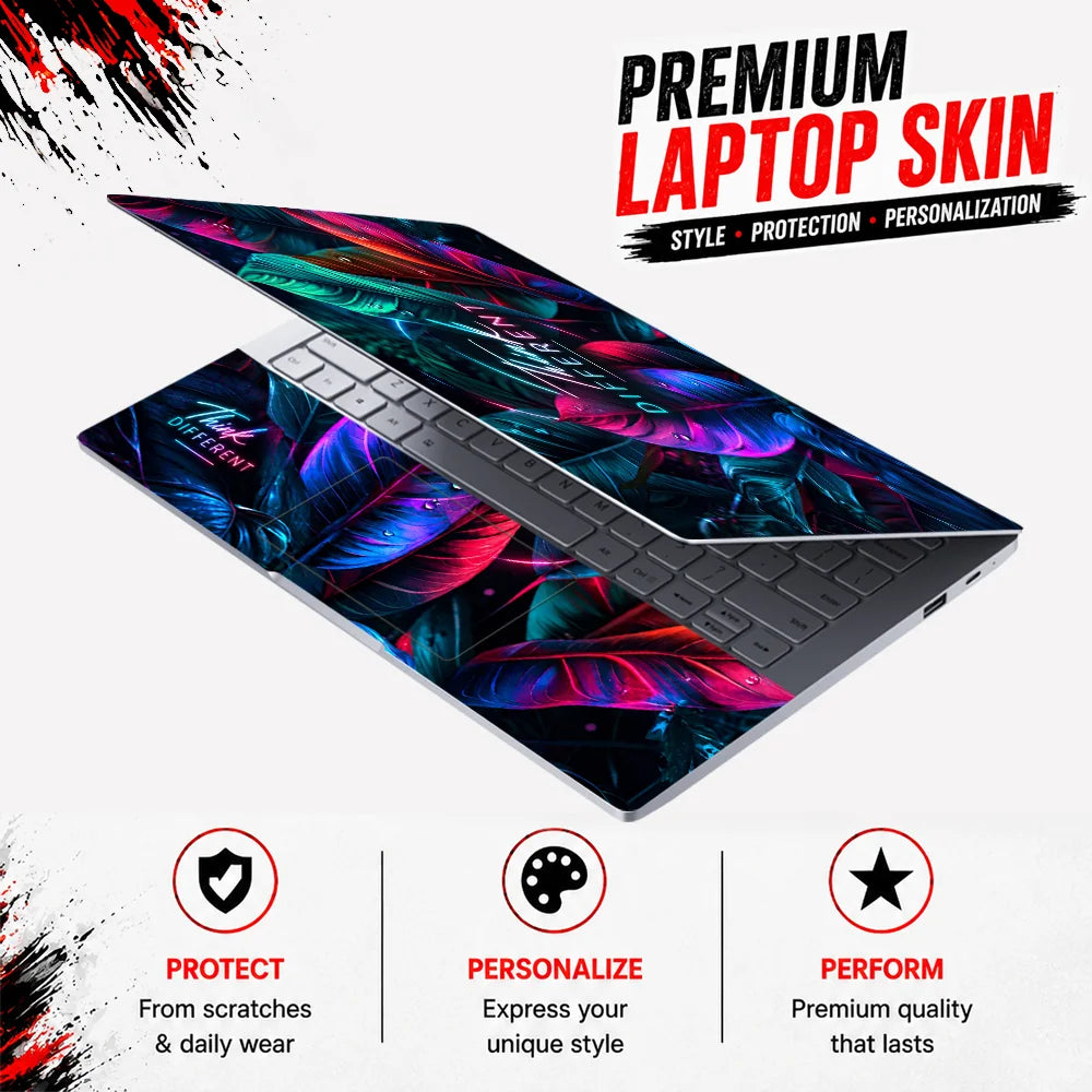 Think Different Neon Foliage Laptop Skin - View 3