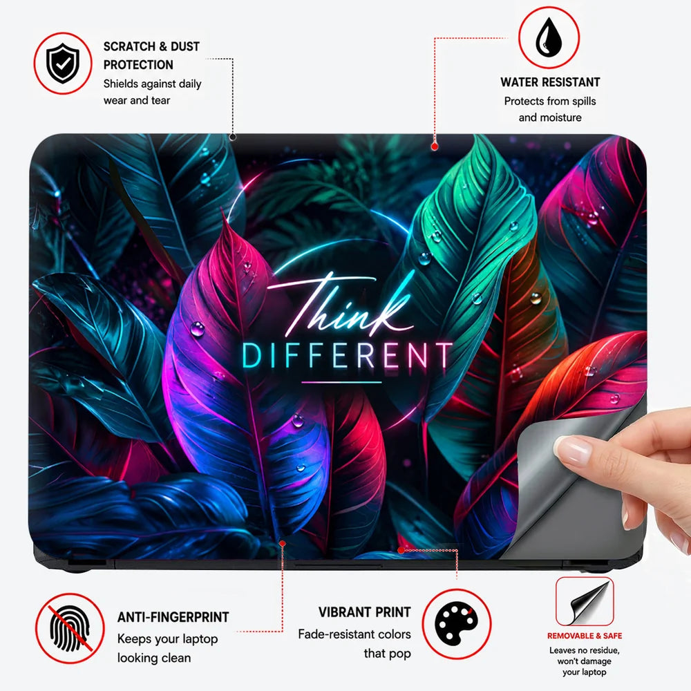 Think Different Neon Foliage Laptop Skin - View 4