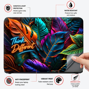Think Different Rainbow Monstera Laptop Skin - View 4