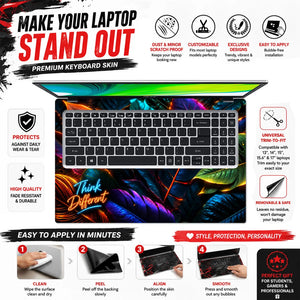 Think Different Rainbow Monstera Laptop Skin - View 5