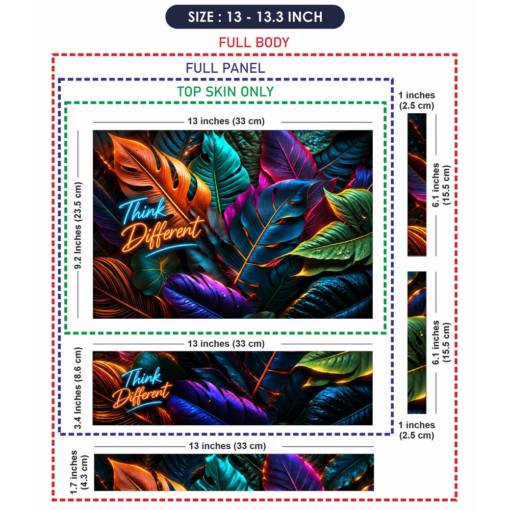 Think Different Rainbow Monstera Laptop Skin - View 6