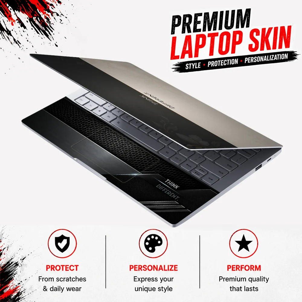 Think Different Split Floral Laptop Skin - View 3