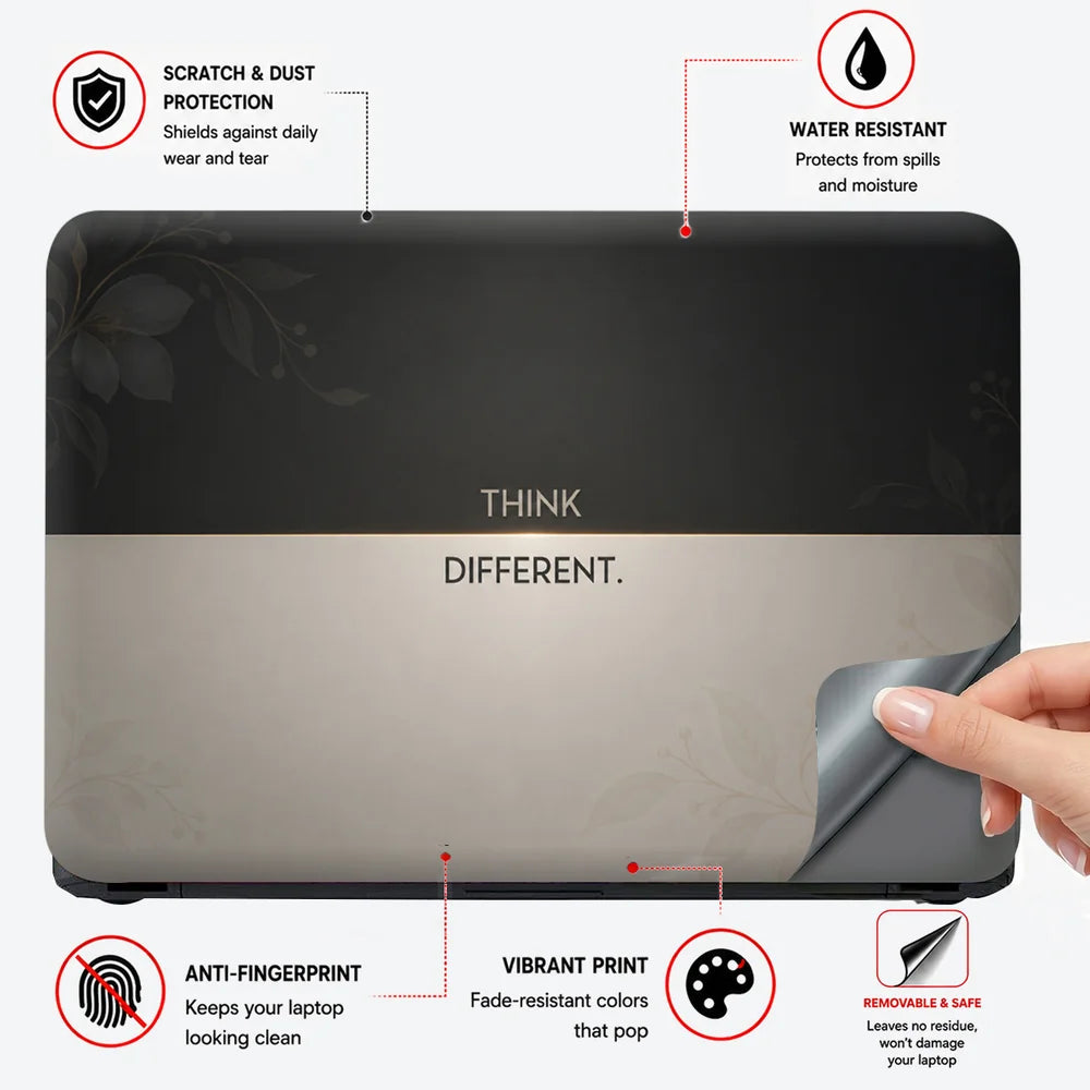 Think Different Split Floral Laptop Skin - View 4