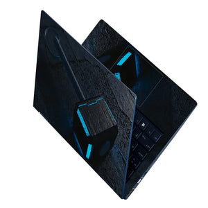 Thor Blue Neon Hammer Laptop Skin - View 2
