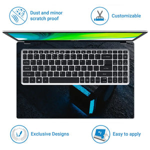 Thor Blue Neon Hammer Laptop Skin - View 5