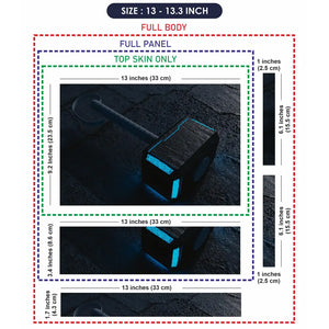 Thor Blue Neon Hammer Laptop Skin - View 6