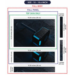 Thor Blue Neon Hammer Laptop Skin - View 8