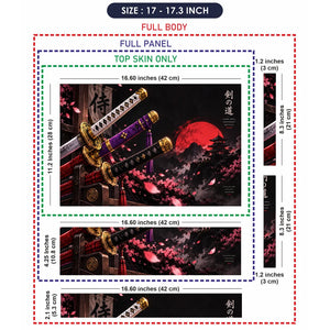 Three Katana Rack Red Moon Laptop Skin - View 9