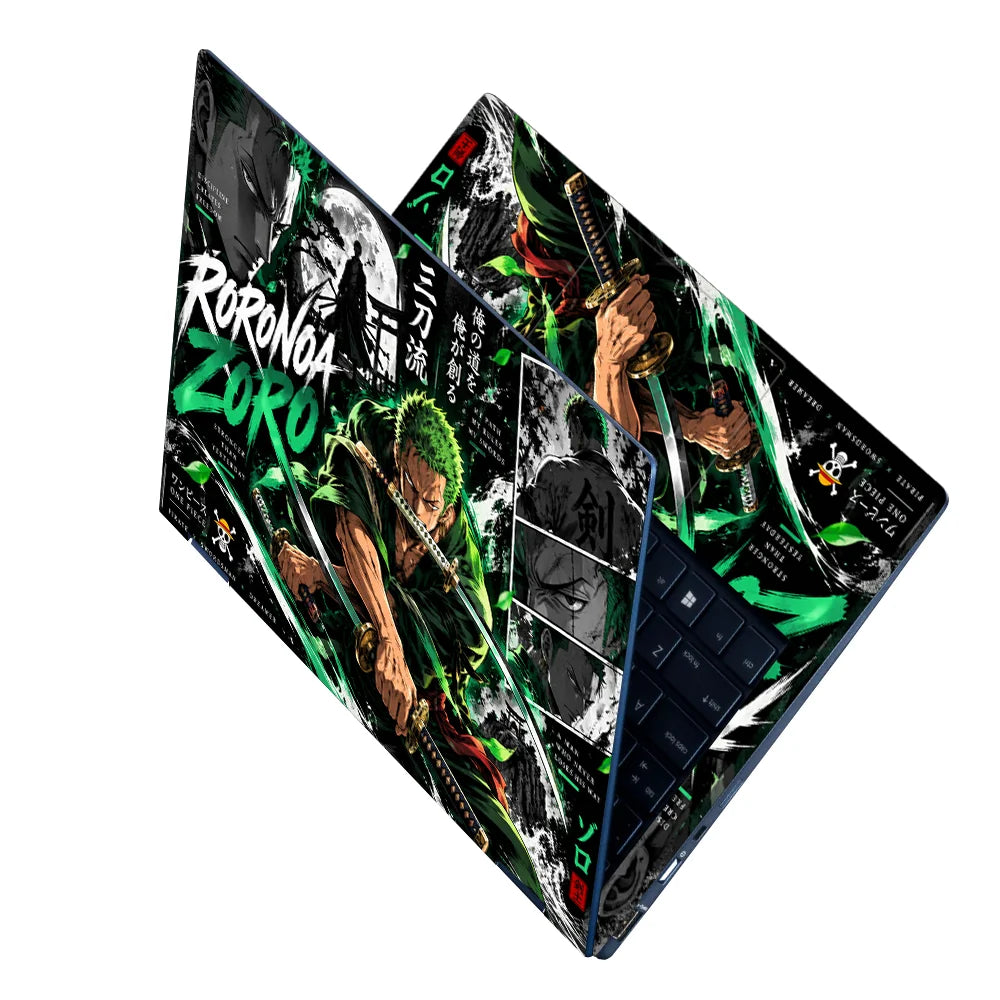 Three-Sword Style Roronoa Zoro Poster Laptop Skin - View 2
