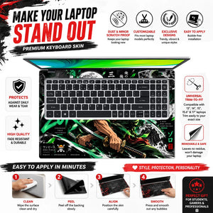 Three-Sword Style Roronoa Zoro Poster Laptop Skin - View 5