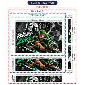 Three-Sword Style Roronoa Zoro Poster Laptop Skin - View 6
