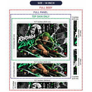 Three-Sword Style Roronoa Zoro Poster Laptop Skin - View 7