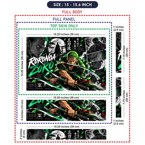 Three-Sword Style Roronoa Zoro Poster Laptop Skin - View 8