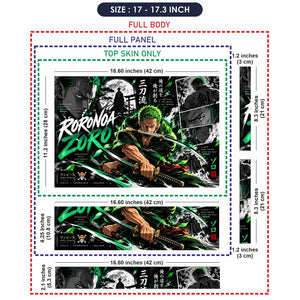 Three-Sword Style Roronoa Zoro Poster Laptop Skin - View 9