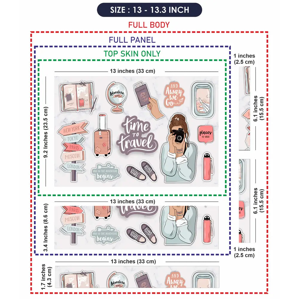 Time to Travel Girl Camera Laptop Skin - View 6