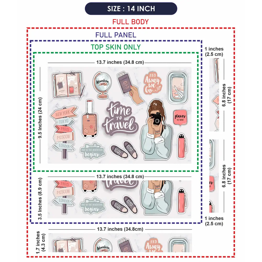 Time to Travel Girl Camera Laptop Skin - View 7