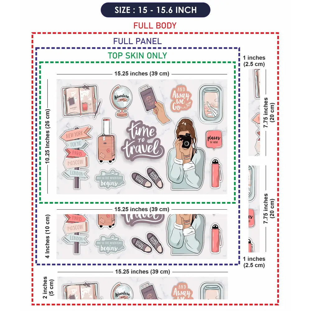 Time to Travel Girl Camera Laptop Skin - View 8