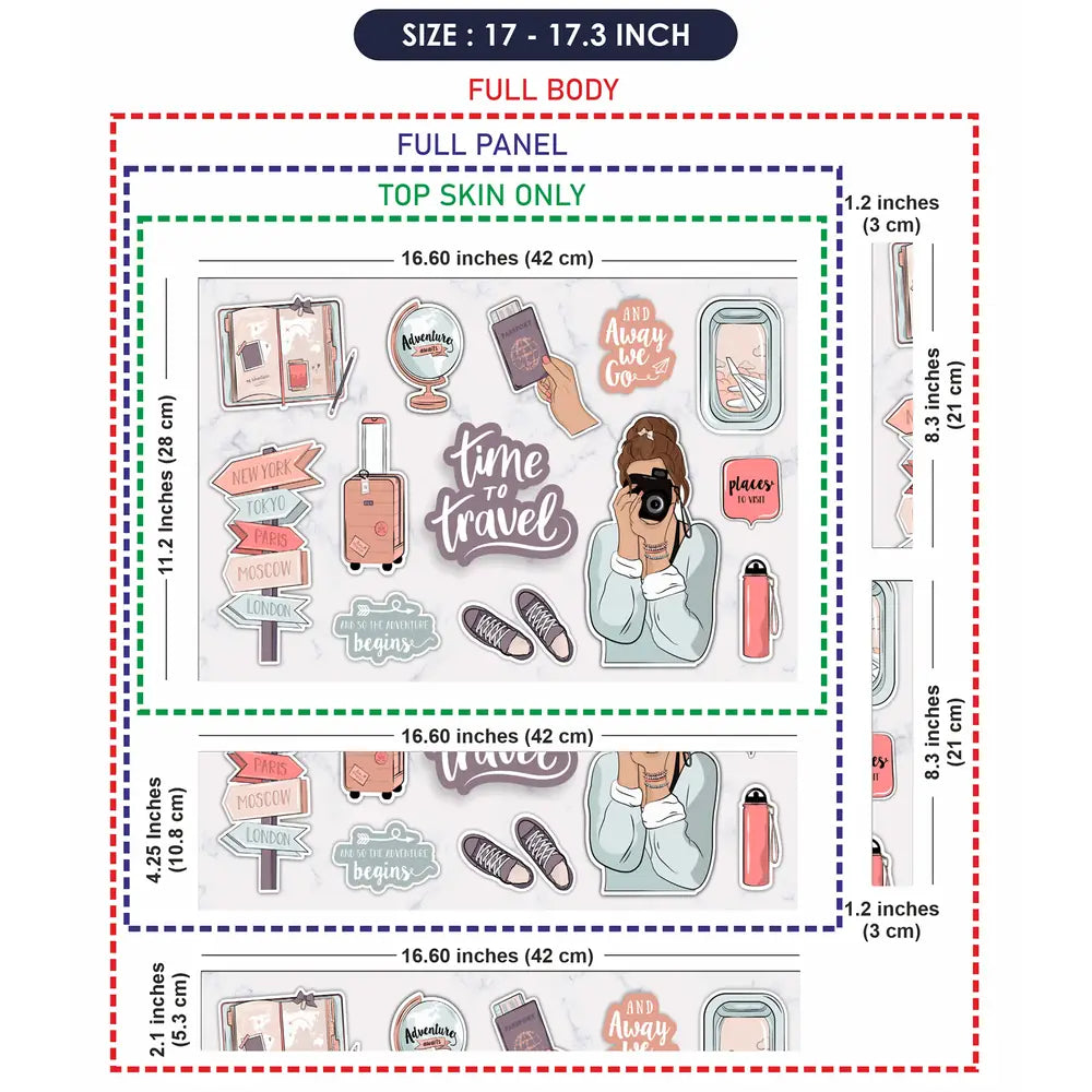 Time to Travel Girl Camera Laptop Skin - View 9