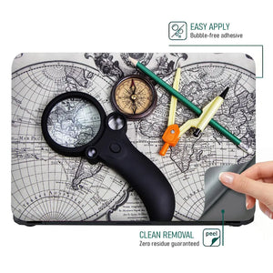 Tools for Travel on World Map Laptop Skin - View 4