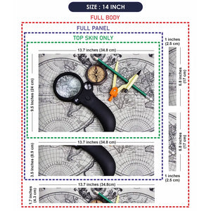 Tools for Travel on World Map Laptop Skin - View 7