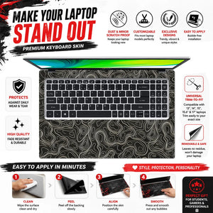 Topographic Contour Cream Dark Laptop Skin - View 5