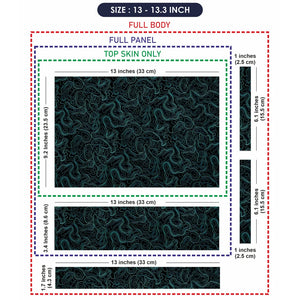 Topographic Contour Cyan Glow Laptop Skin - View 6