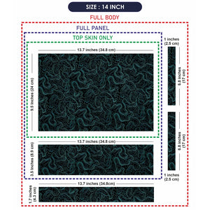 Topographic Contour Cyan Glow Laptop Skin - View 7