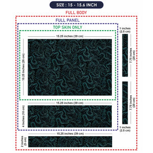 Topographic Contour Cyan Glow Laptop Skin - View 8