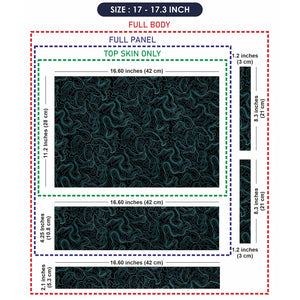 Topographic Contour Cyan Glow Laptop Skin - View 9