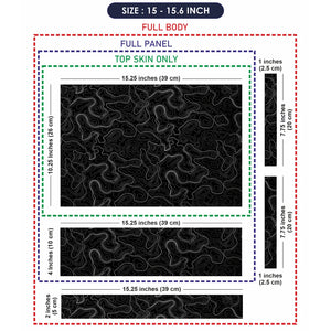 Topographic Contour White Black Laptop Skin - View 8