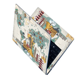 Topography World Map Animals Vintage Laptop Skin - View 2